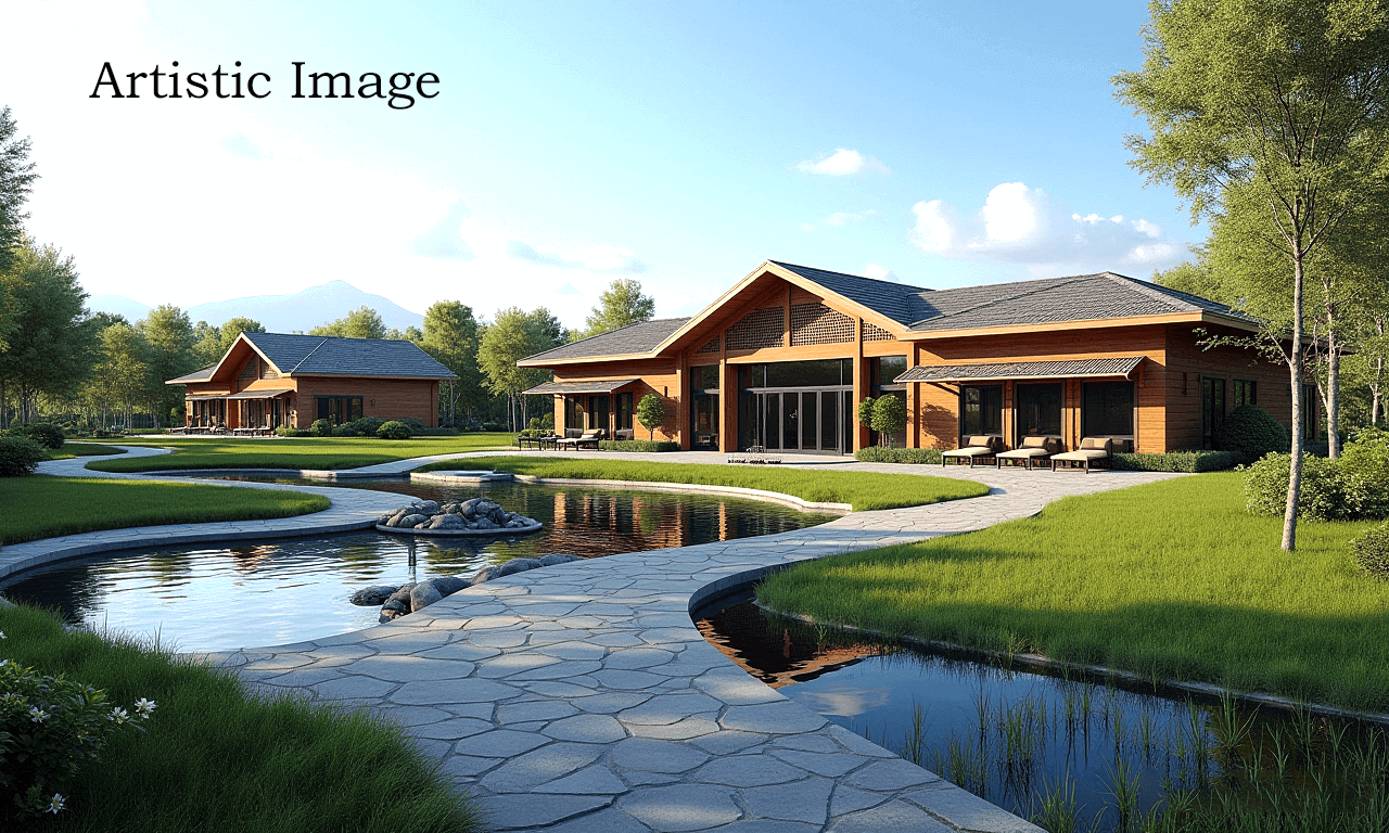 Resort-style clubhouse at Viramgaam with gym, restaurant, and sit-out areas