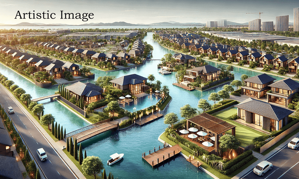 Fruit orchards and landscaped green spaces in the Viramgaam development