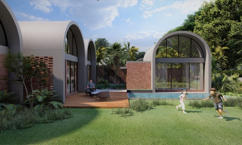 Outdoor space of 2 BHK villa at Sarvatra Parvam near Thol Lake - Euphoriaa Realty