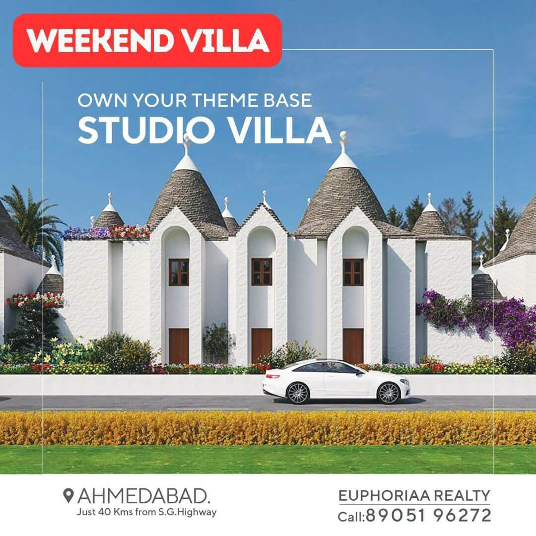 The Cube Club Weekend Villa at Bavla Road, Europian Theme Fully Furnished villa at 32 Lakhs with 8% Return