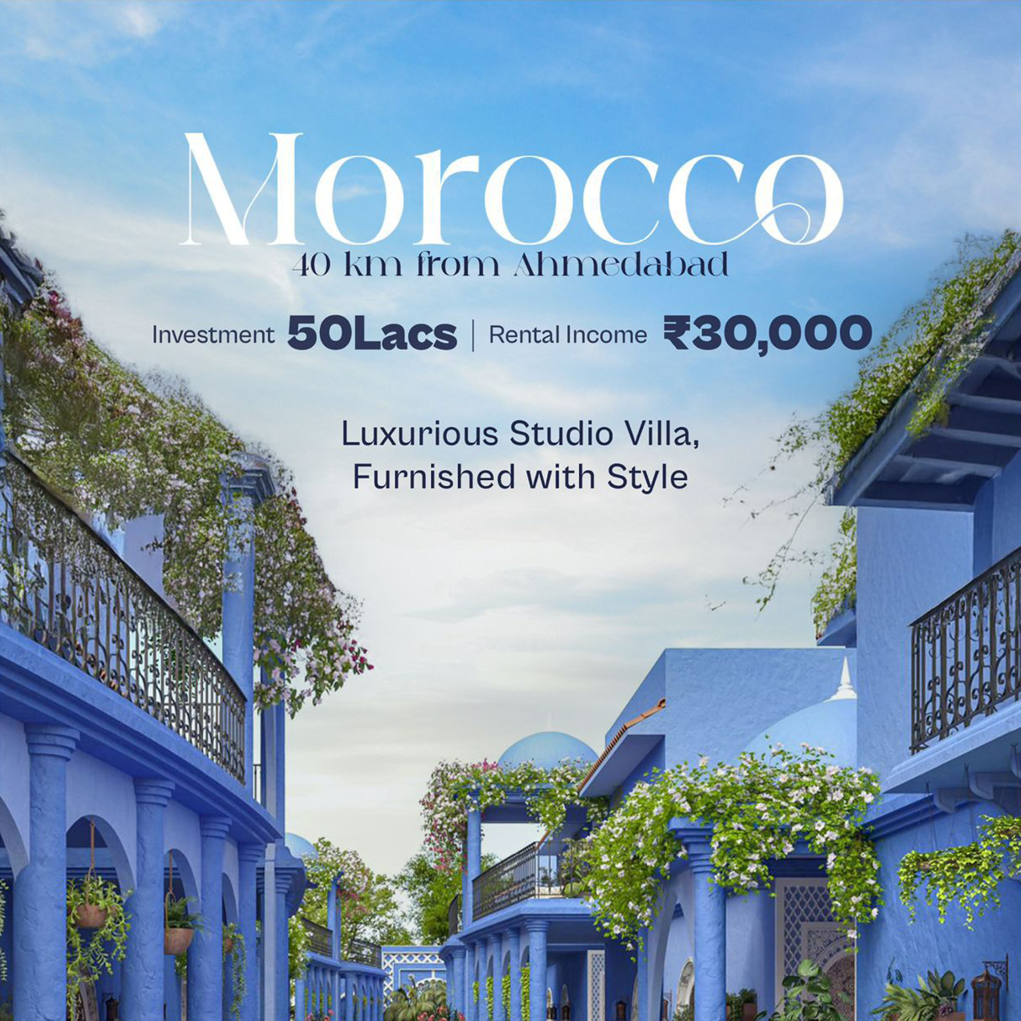 The Cube Club Weekend Villa at Bavla Road, Europian Theme Fully Furnished villa at 55 Lakhs with 7% Return