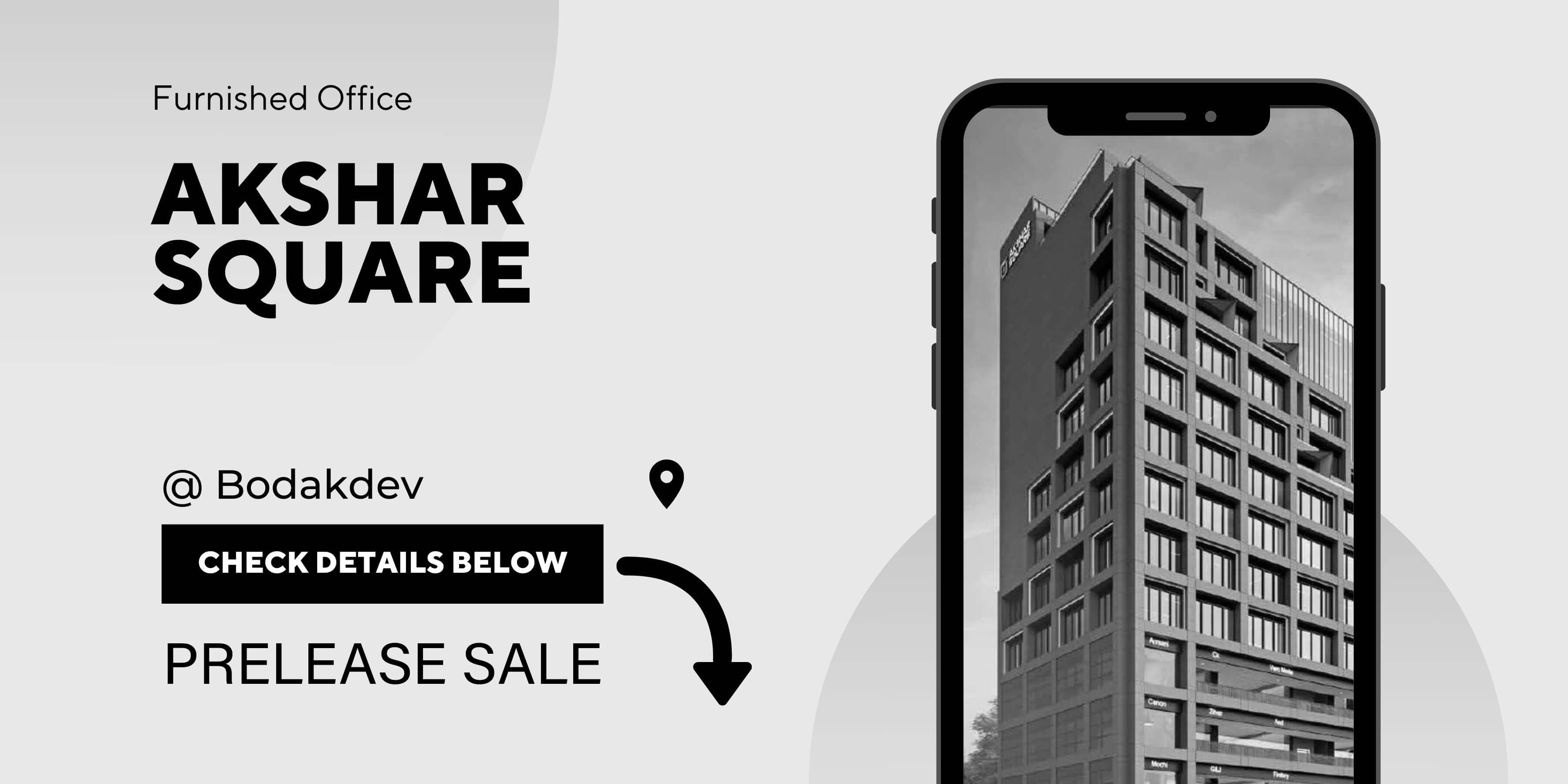 Pre-Leased Office for Sale at Akshar Square, Bodakdev, Ahmedabad - 6% ROI Guaranteed by Euphoriaa Realty