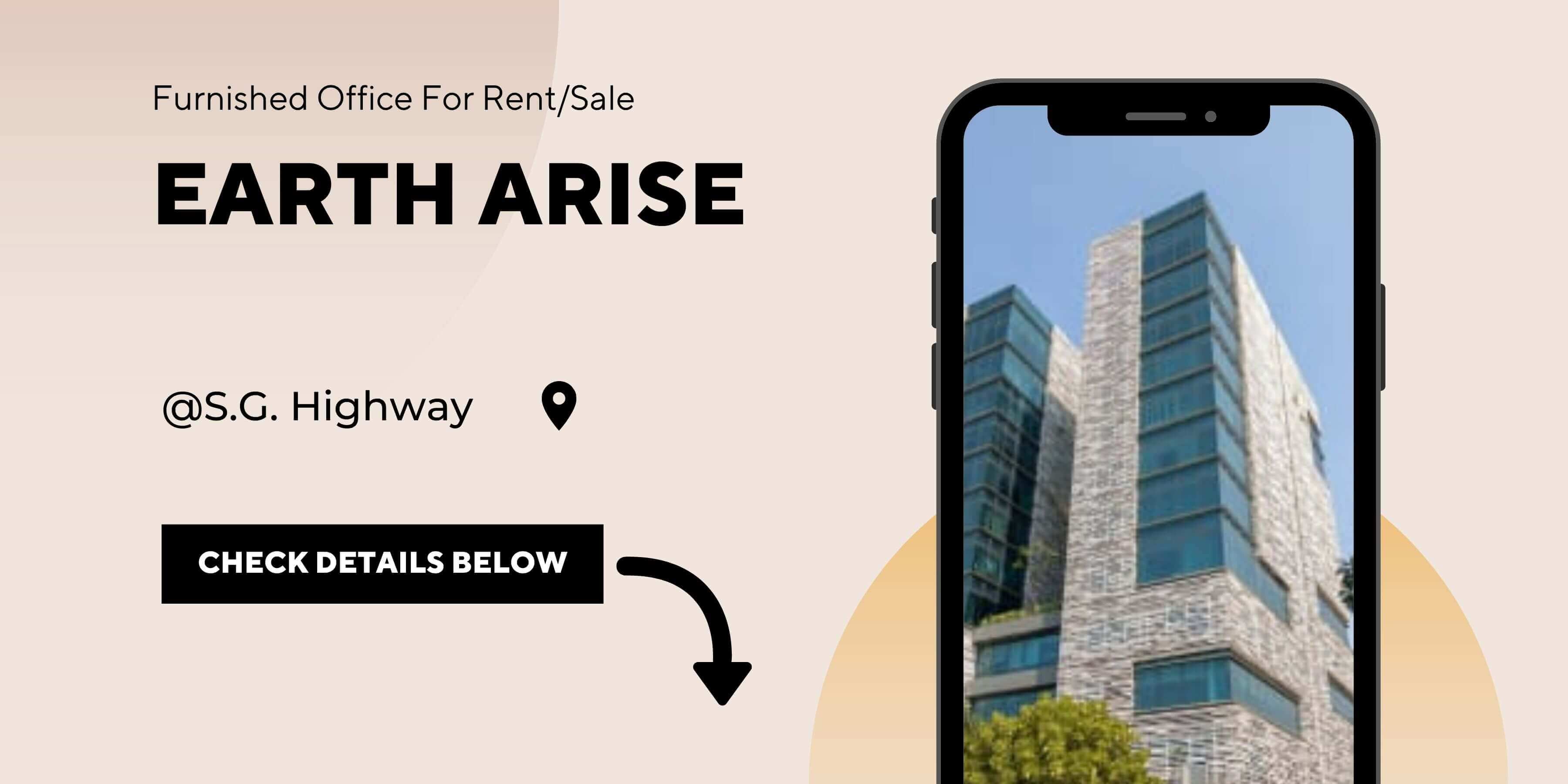 furnished Office Space for Rent | Earth Arise | S.G. Highway | Ahmedabad